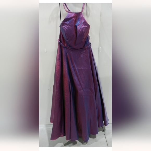 Sydneys Closet A Line Halter Prom Dress - Picture 4 of 8